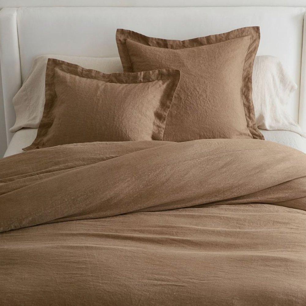 Pottery Barn Belgian Flax Linen Duvet Cover, Full/Queen, Toffee Item #: 2818734